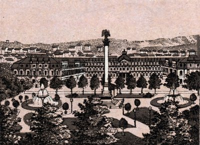 Stuttgart, Almanya: yeni kalenin görünümü (Yeni Kale). “” Dünya 168 görüş gösteriyor”” Tarihsiz (19. yüzyılın sonları) by Unknown artist