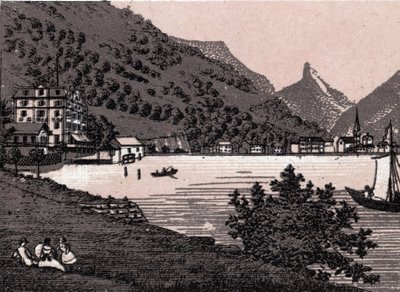 İsviçre: Fluelen şehrinin görünümü. “” Dünya 168 görüş gösteriyor”” Tarihsiz (19. yüzyılın sonları) by Unknown artist