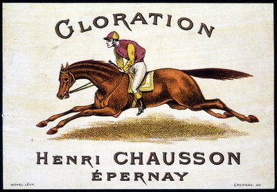“” Glorination Henri Chausson Epernay”” etiketi: binicilik, sd. 19. yüzyıl. by Unknown artist