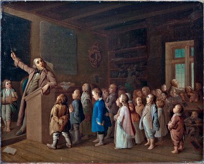 Ülke okulunda öğretmenlik, Anonim. Tuval üzerine yağlı boya, 19. yüzyılın ilk yarısı., Devlet Din Tarihi Müzesi, St Petersburg by Unknown artist