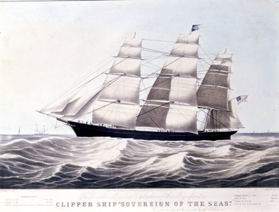 1852 civarında Amerikan deniz kesme makinesi Egemen Deniz. 19. yüzyıl litografisi by Unknown artist