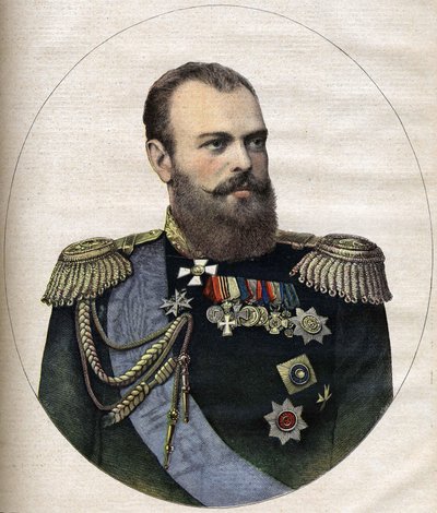 Rusya İmparatoru (Çar) Alexander III 1891 gravür by Unknown artist