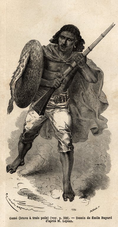 Oyun, ya da cesur üç kıl var, Habeş silahlı asker. Guillaume Lejean