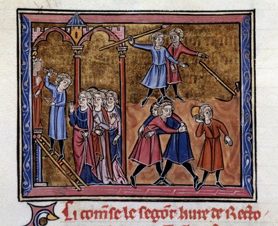 Yunan sanatçı Zeuxis (MÖ 5. yy), Minyatür oynayan ve mücadele eden genç erkeklerin önünde, Marcus Tullius Ciceron