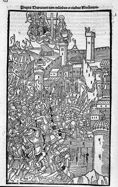Guilelmus Caorsin, Ulmae, Joh tarafından “” Rhodiorum Historia” da Rhode Island