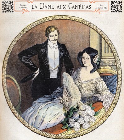 Alexandre Dumas Jr. tarafından Kamelyaların Hanımı, roman dergisinden sonra 19. yüzyılın sonunda bir illüstrasyon. by Unknown artist