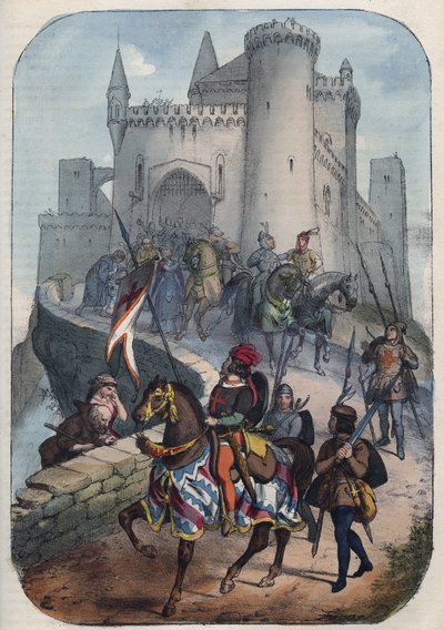 Lombardlar, 11. yüzyılın sonunda ilk Haçlı Seferi için yola çıkarlar - by Unknown artist