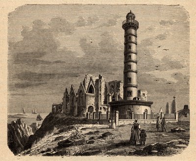 Saint Mathieu de Fine Terre manastırı - Breton manastırı - Abbaye Saint-Mathieu de Fine-Terre - “” PATRIE” deki gravür - LUCIEN HUARD TARAFINDAN 6 CİLTTE FRANSA