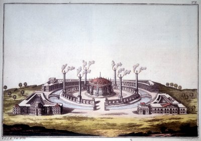 Nineveh antik kenti, Asur antik kenti, bir Asur sarayının hayali görünümünü gösteriyor. by Unknown artist