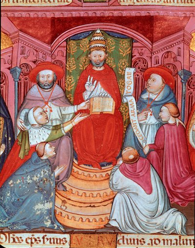 Antipop Clement VII (Robert de Geneve) (1342-1394) yasalarını ilan ediyor” by Unknown artist