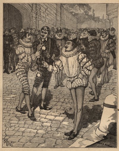 Dönüş sanatı: top. Kral Henry III (1551-1589) ve tatlıları sokakta bilboquet oynuyorlar. Adolphe BITARD