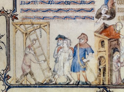 "İdam edilenlerin türküsü". François de Moncorbier dit Villon'un (1431/1432-1463) şiirini gösteren minyatür. 15. yüzyıl (minyatür) by Unknown artist