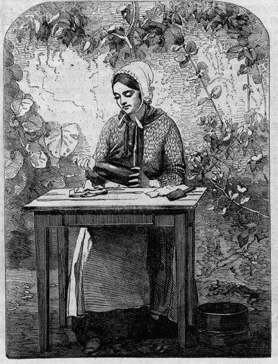 Şampanya şarabının şişelenmesi. 1864