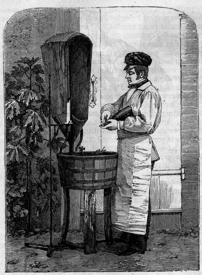 Şampanya şarabının şişelenmesi. 1864