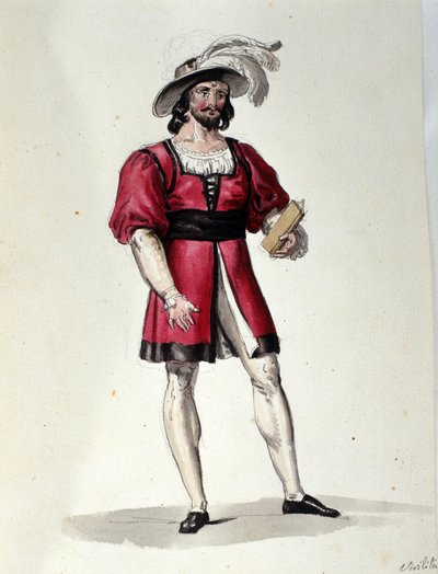 Avusturyalı besteci Franz Xaver Sussmayr'ın (1766-1803) “Il noce di Benevento” balesinde Virilit'i yorumlayan karakter. 19. yüzyılın çizimi by Unknown artist