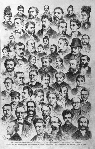 Berlin polis arşivlerine göre farklı suçlu türleri. 1882 by Unknown artist