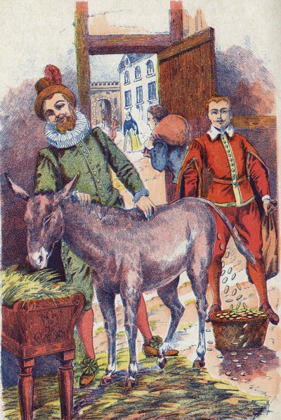 Altın ecus ile eşek. Fransız yazar Charles Perrault