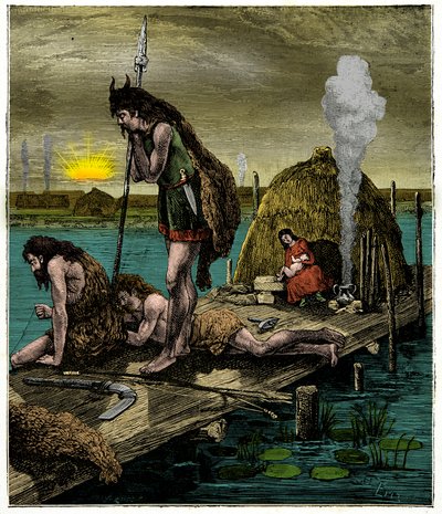 İlk Parisliler veya Lutece sakinleri, 19. yüzyıl gravür by Unknown artist