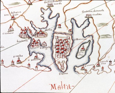 Malta adası, Fort St. Elmo ile (Portulan de Castellini