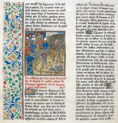 Jacques le Gris ve Jean de Carrouges'un adli mücadelesi. çiçek sınır by Unknown artist
