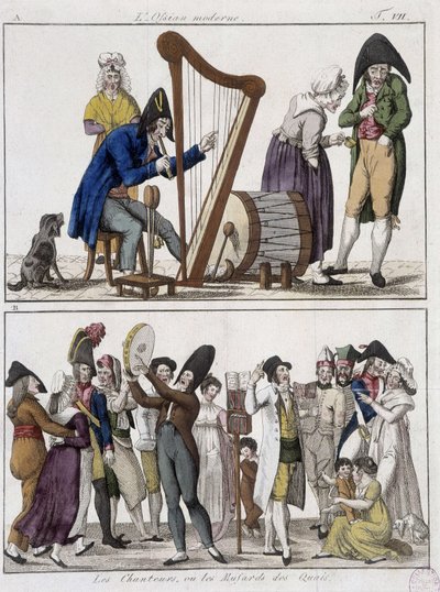 Modern Ossian (erkek orkestrası) ve “” Şarkıcılar veya rıhtımların musardları””” (Sokak Müzisyenleri) - Epinal