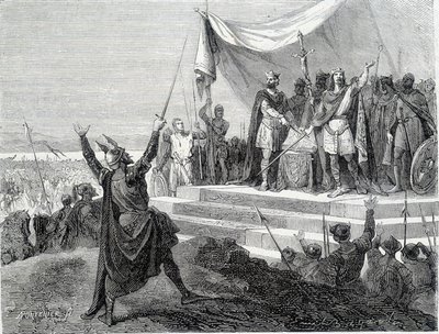 Zırhlarının önünde iki kardeşin yemini: Kel Charles II ve Germen Louis II, Lothaire I