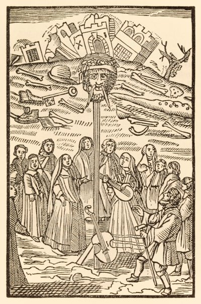 Şüpheli Kale yıkılacak ve Dev Umutsuzluk Başını Bu Dünyadan, Gelecek Olanlara İlerleyen Hacılardan Kaybetti John Bunyan (1628-1688) Christiana ve Mercy play mu by Unknown