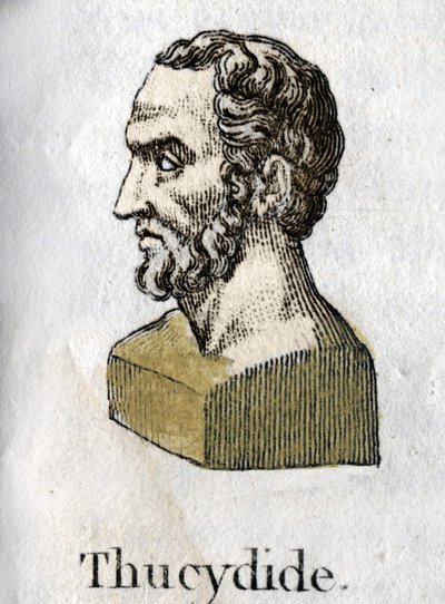 Thucydides (yaklaşık MÖ 465-MS 395), Yunan tarihçi. 1822 gravürü. by Unknown artist