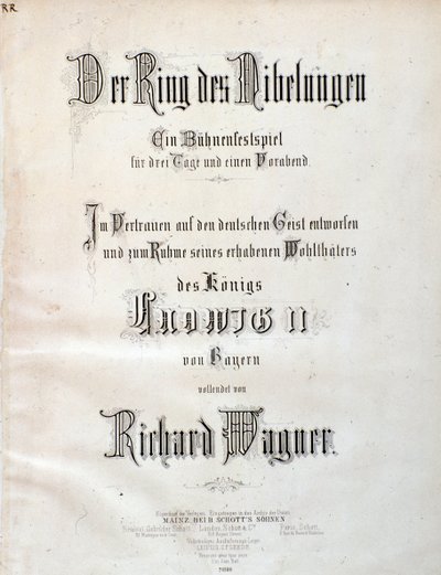 Wagner'in Der Ring des Nibelungen'in müzik notalarının başlık sayfası by Unknown artist