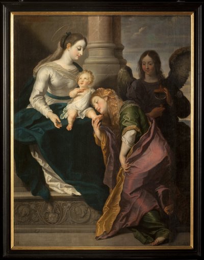Triptik. Tablo. İmzalı L. Segers (?). Omnia enpitras (?) metnini içeren rozet. 1627. by Unknown artist
