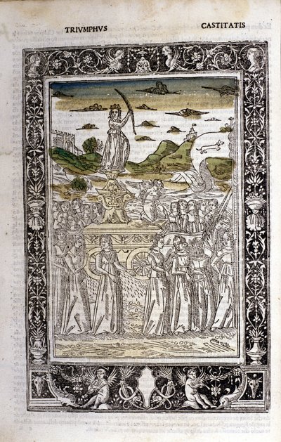 Petrarca'nın İffetinin Zaferi (Francesco Petrarca). Minyatür sd. İncil. Trivulziana, Milano. by Unknown artist