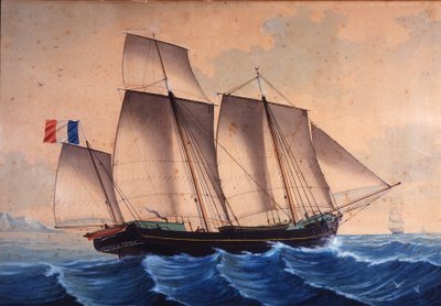 Lugger veya gelgit avcısı (chasse-maree) “”Jeune Marie - Vannes”” by Unknown artist