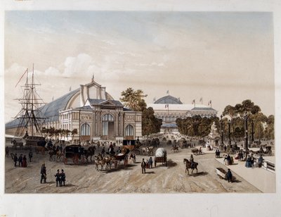 1855 Evrensel Sergisi: Sanayi Sarayı - Litografi by Unknown artist