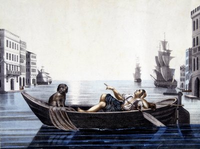 Venedik, sabah. 19. yüzyıl gravürü. by Unknown artist