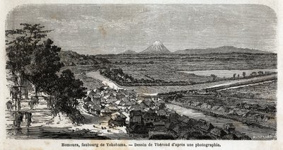 Arka planda Fuji Dağı ile Yokohama banliyösü Homoura