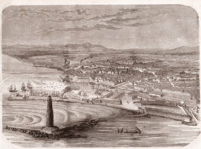 Livorno görünümü (Livorno - Toskana - Toskana) - Toskana - 1860 gravür by Unknown artist