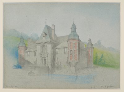 Nehir Üzerindeki Bir Şatonun Görünümü by Unknown artist