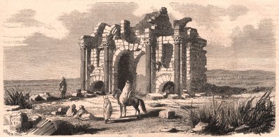 Cezayir'deki Trajan adlı Roma zafer takı görünümü by Unknown