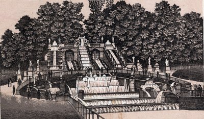Saint Cloud (Saint-Cloud), Fransa parkındaki büyük şelalenin görünümü. “” Dünya 168 görüş gösteriyor”” Tarihsiz (19. yüzyıl sonu) by Unknown artist