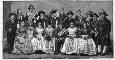 Wendic düğün partisi (Wends) - 1897 gravür - Wendes (Doğu Almanya