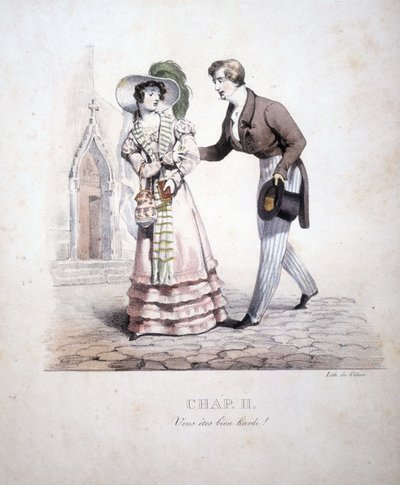 bir çifti temsil eden tür sahnesi: ""Çok cesursun..."" by Unknown artist
