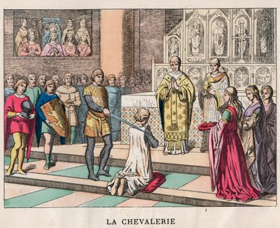şövalyelik - La Chivalerie - Bir Şövalyenin Yumuşaması - “” Nos Gires Nationales - İmgeler ve anlatımlar”da 19. yüzyıl sonu gravürü by Unknown artist