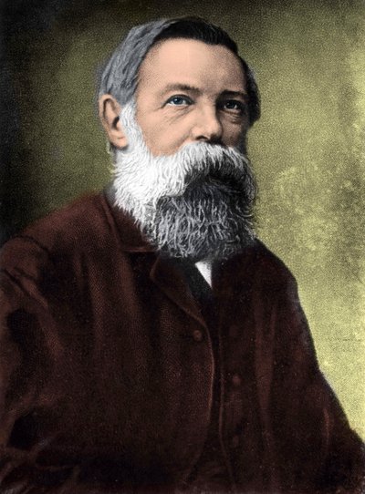 Friedrich Engels (1820-1895), Alman sosyalist teorisyen ve politikacının portresi. by Unknown artist