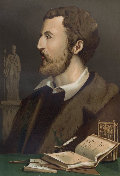 İtalyan Gerolamo Cardano (Cardanus Hieronymus) Medecin, matematikçi, filozof ve İtalyan astrolog (Pavia) içinde Jerome Cardan portresi by Unknown artist
