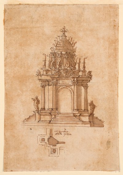 Çizim, Katafalk, yaklaşık 1631 by Unknown artistUnknown artist