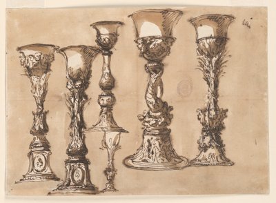Çizim, Kadeh Tasarımları, 18. yüzyıl sonu by Unknown artistUnknown artist