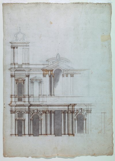 Çizim, Kilise Cephesi, 18. yüzyıl by Unknown artistUnknown artist