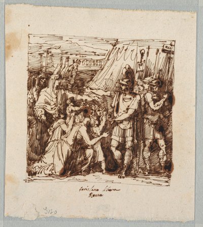 Çizim, Coriolanus Roma Kuşatmasını Kaldırmayı Kabul Ediyor, 19. yüzyıl sonu by Unknown artistUnknown artist