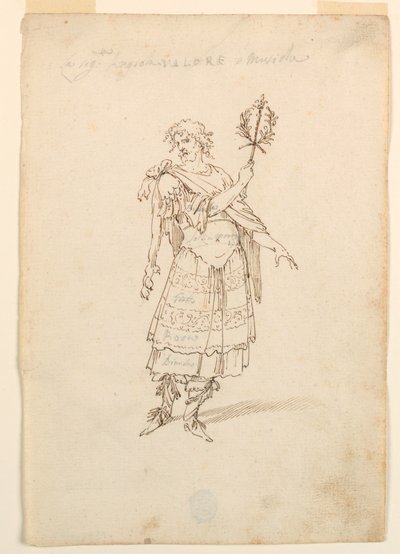 Çizim, Kostüm Tasarımı: Bir Bale için Cesaret ve Müzik, yaklaşık 1720 by Unknown artistUnknown artist