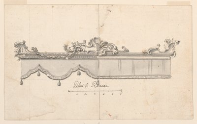 Çizim, Bir gölgelik tepesi (V: figür eskizleri), yaklaşık 1750-75 by Unknown artistUnknown artist
